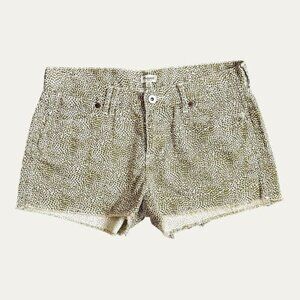 Madewell Dotted‎ Shorts Khaki Green and Off White  Sz 26